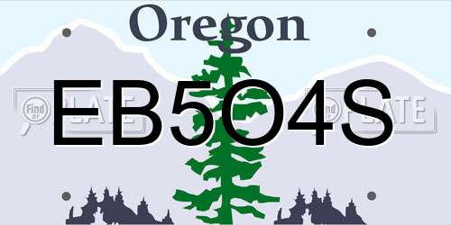 EB5O4S Oregon License Plate