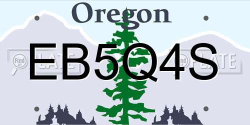 EB5Q4S Oregon License Plate