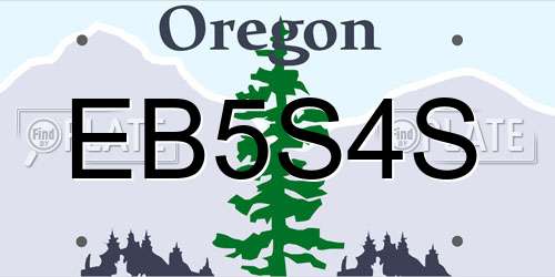 EB5S4S Oregon License Plate