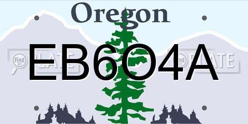 EB6O4A Oregon License Plate