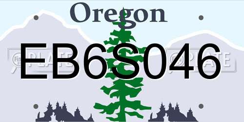 EB6S046 Oregon License Plate