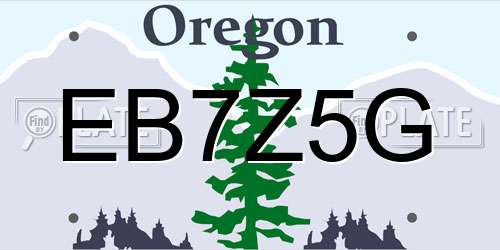 EB7Z5G Oregon License Plate