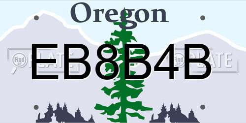EB8B4B Oregon License Plate