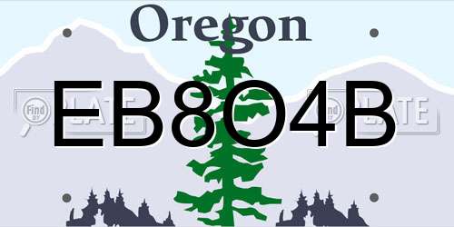 EB8O4B Oregon License Plate