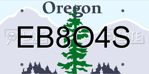 EB8O4S Oregon License Plate