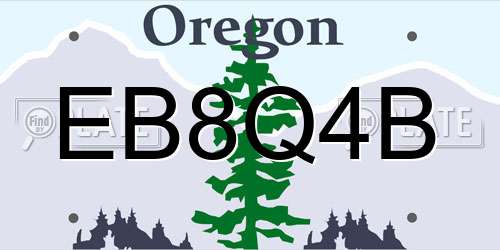 EB8Q4B Oregon License Plate