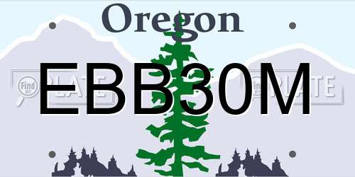 EBB30M Oregon License Plate
