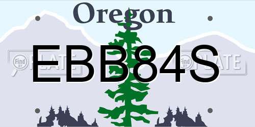 EBB84S Oregon License Plate