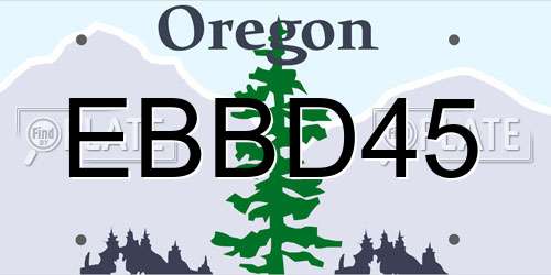 EBBD45 Oregon License Plate