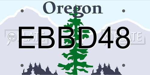 EBBD48 Oregon License Plate