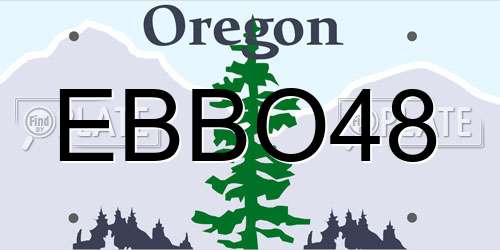 EBBO48 Oregon License Plate