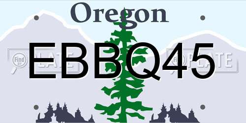 EBBQ45 Oregon License Plate