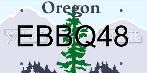 EBBQ48 Oregon License Plate
