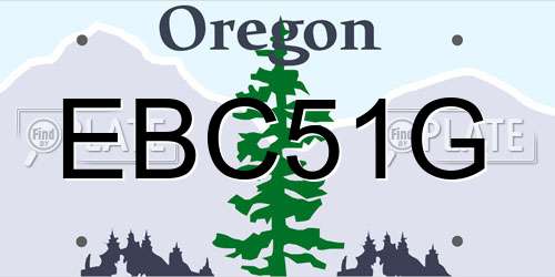 EBC51G Oregon License Plate