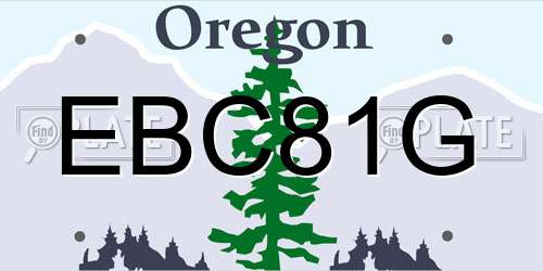 EBC81G Oregon License Plate