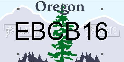 EBCB16 Oregon License Plate