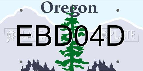 EBD04D Oregon License Plate