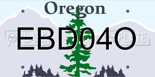 EBD04O Oregon License Plate