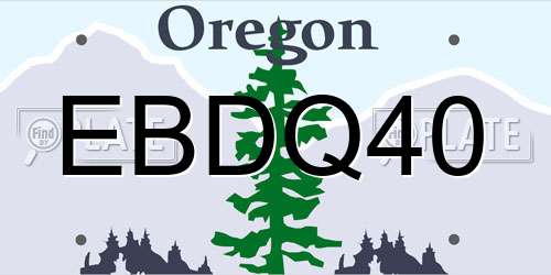 EBDQ40 Oregon License Plate