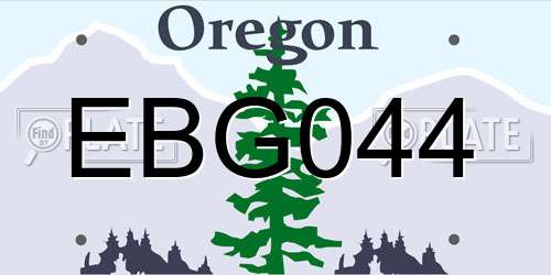 EBG044 Oregon License Plate