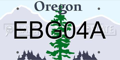 EBG04A Oregon License Plate
