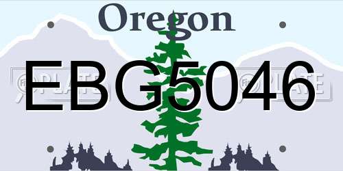 EBG5046 Oregon License Plate