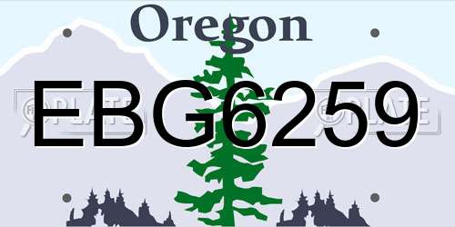 EBG6259 Oregon License Plate