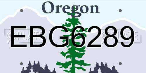 EBG6289 Oregon License Plate