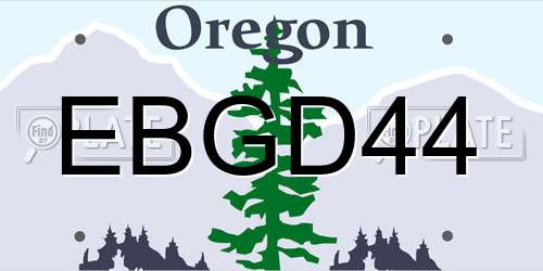 EBGD44 Oregon License Plate