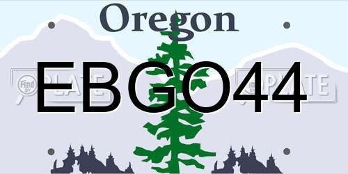 EBGO44 Oregon License Plate