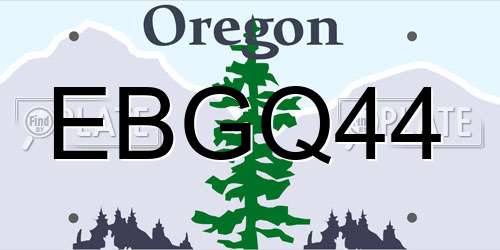 EBGQ44 Oregon License Plate