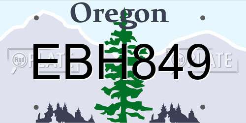 EBH849 Oregon License Plate