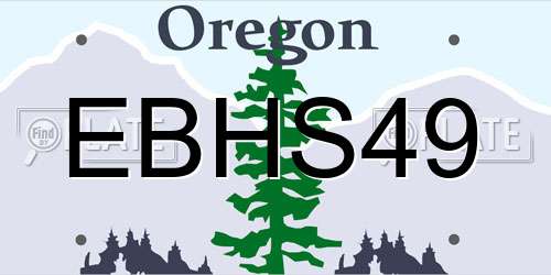 EBHS49 Oregon License Plate