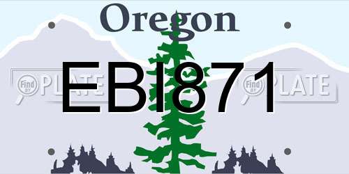 EBI871 Oregon License Plate