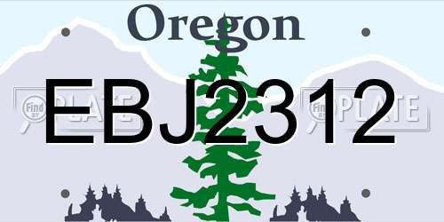 EBJ2312 Oregon License Plate