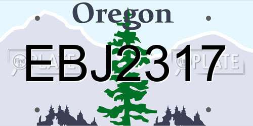 EBJ2317 Oregon License Plate