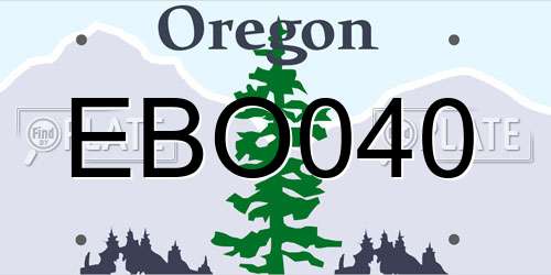 EBO040 Oregon License Plate