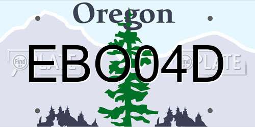 EBO04D Oregon License Plate