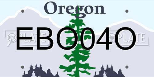 EBO04O Oregon License Plate