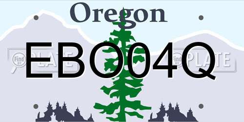 EBO04Q Oregon License Plate