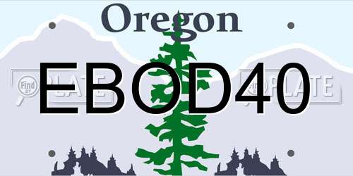 EBOD40 Oregon License Plate