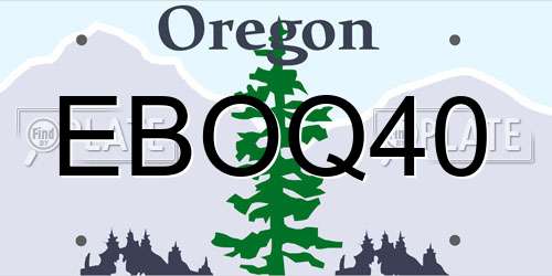 EBOQ40 Oregon License Plate