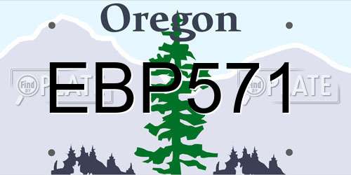 EBP571 Oregon License Plate