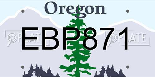 EBP871 Oregon License Plate