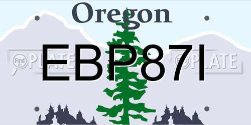 EBP87I Oregon License Plate