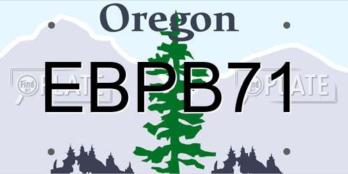 EBPB71 Oregon License Plate