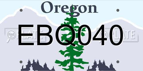EBQ040 Oregon License Plate