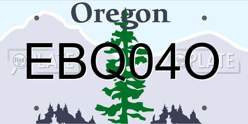 EBQ04O Oregon License Plate