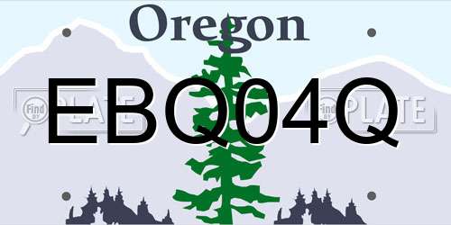 EBQ04Q Oregon License Plate