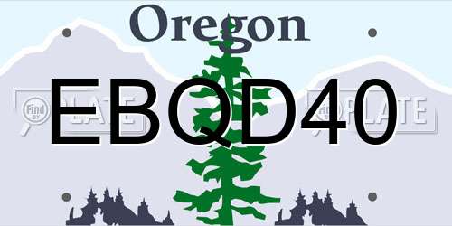 EBQD40 Oregon License Plate